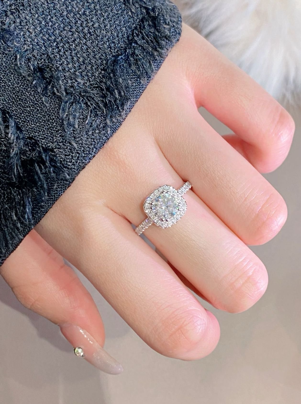 Radiant Halo Promise Lab-Grown Diamond Engagement Ring - Image 6