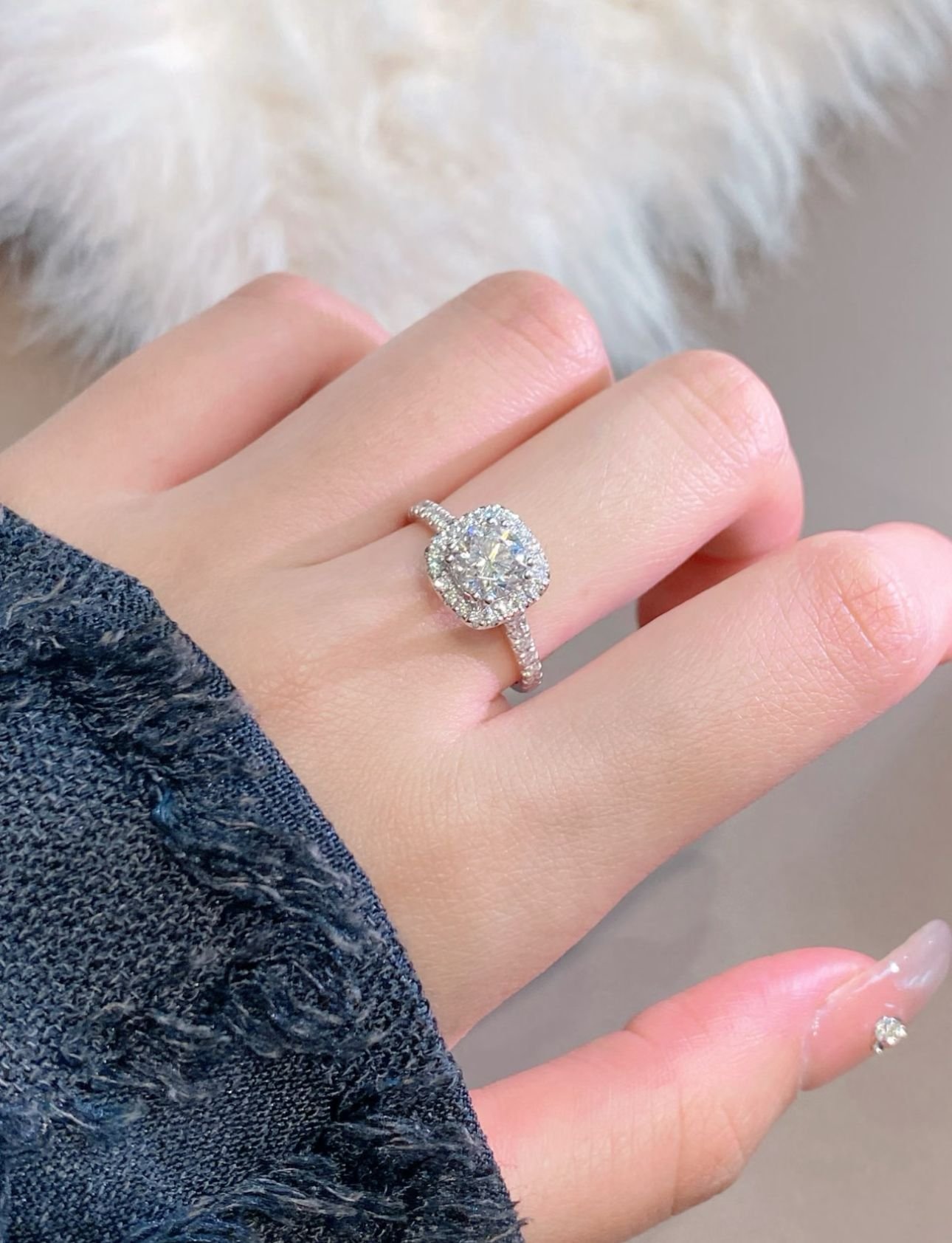 Radiant Halo Promise Lab-Grown Diamond Engagement Ring - Image 5