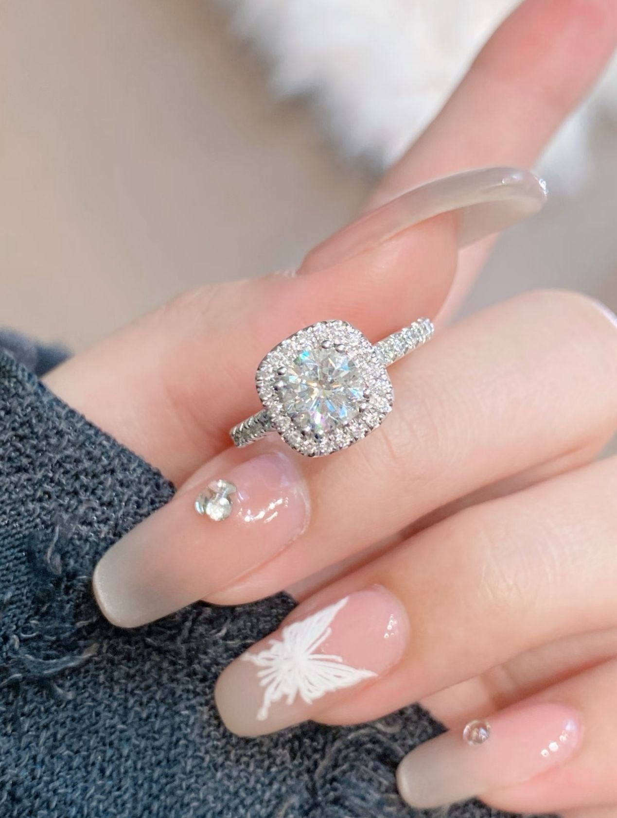 Radiant Halo Promise Lab-Grown Diamond Engagement Ring - Image 4