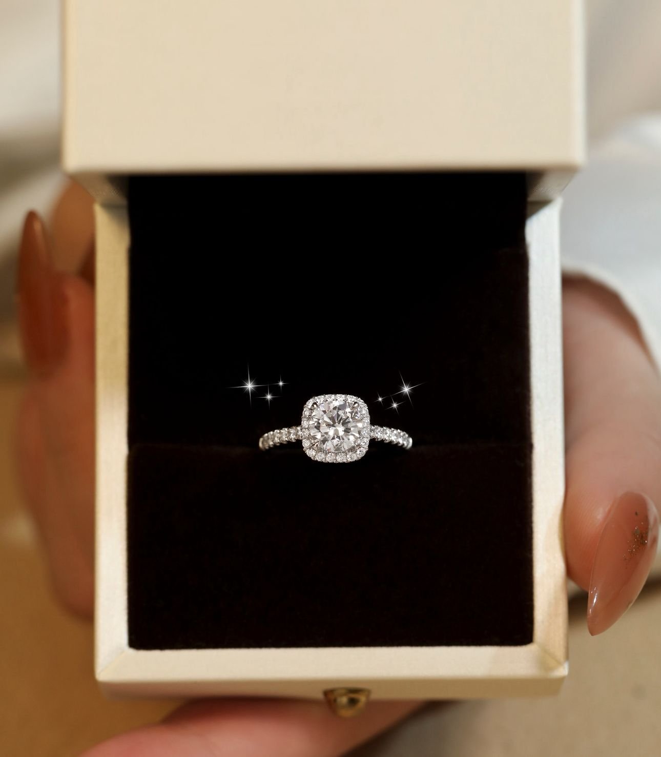Radiant Halo Promise Lab-Grown Diamond Engagement Ring - Image 7
